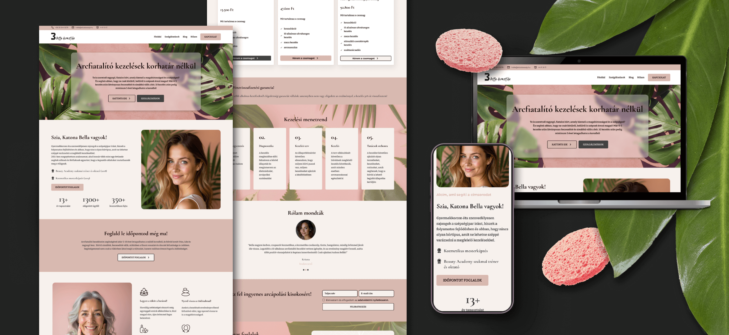 Kozmetika weboldal webdesign arculat