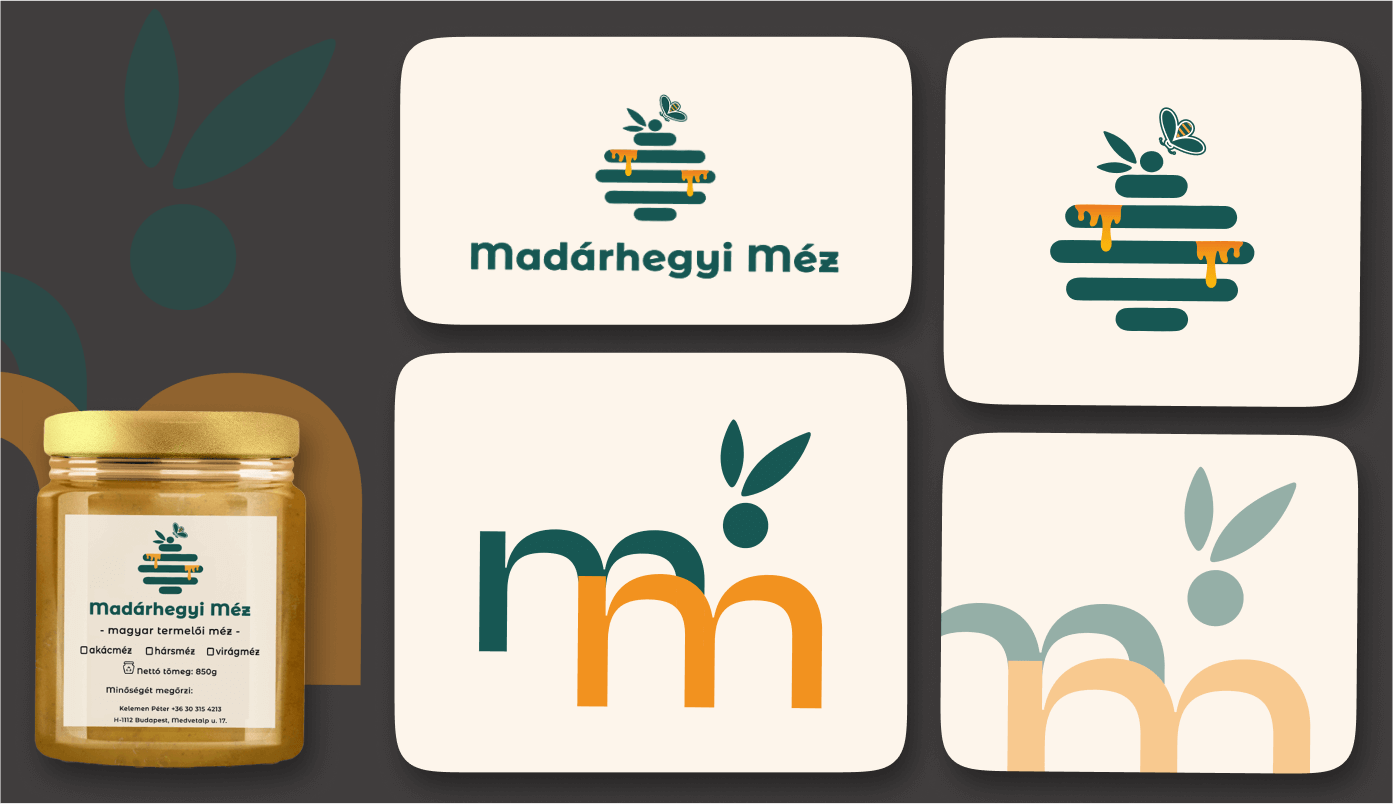 madárhegyi méz logó és arculat